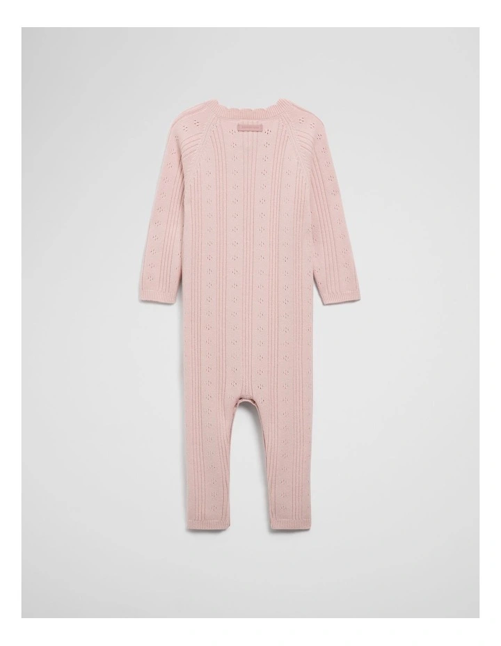 Knit Detail Jumpsuit in Mineral Pink image 4