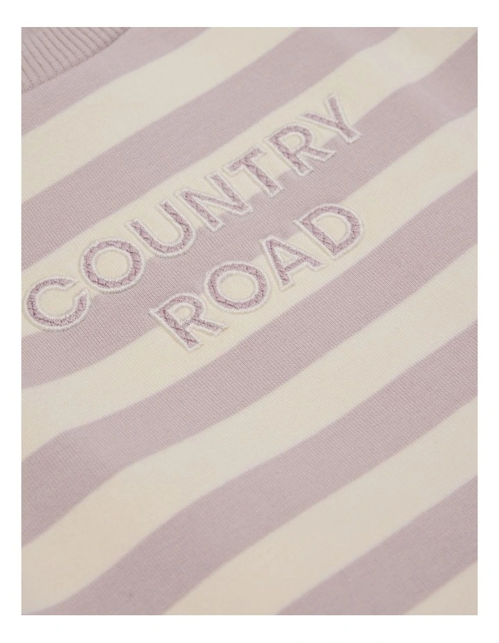 Organically Grown Cotton Stripe Sweat Dress in Rose Stripe image 5