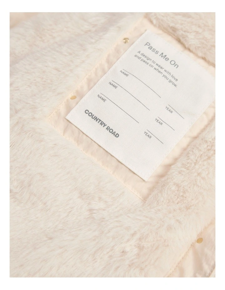 Hooded Puffer Jacket in Eggshell Spot image 3