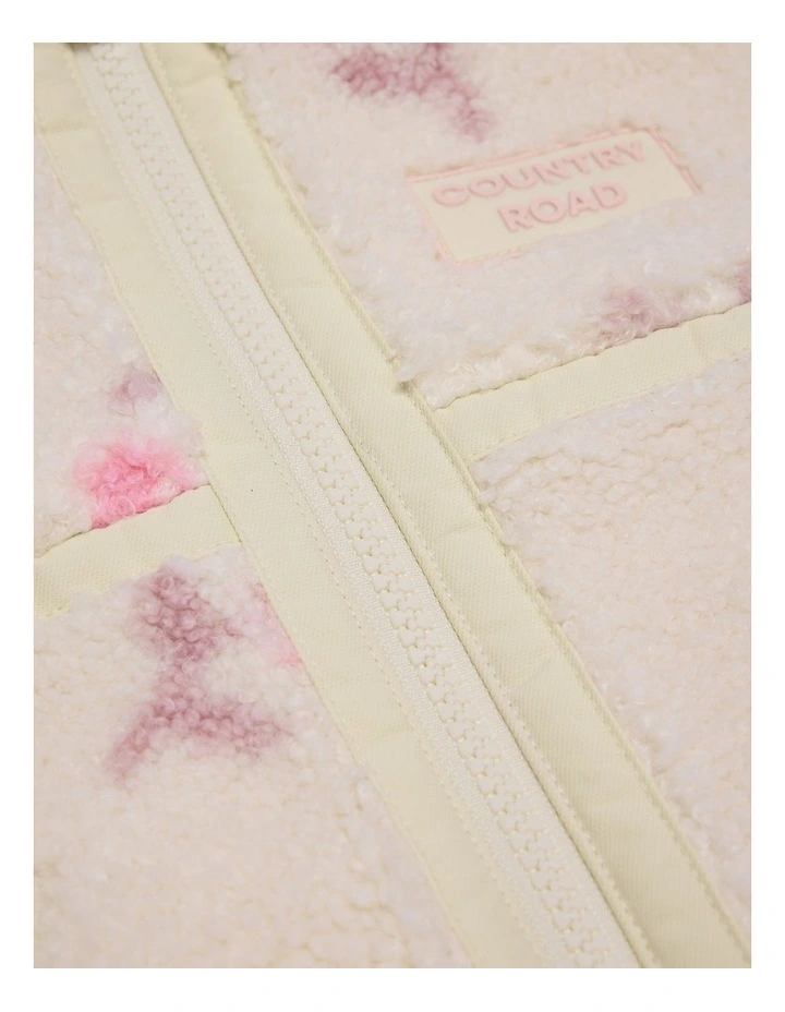Print Sherpa Zip Through in Soft Floral image 5