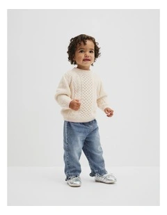 Tipped Cable Knit in Eggshell