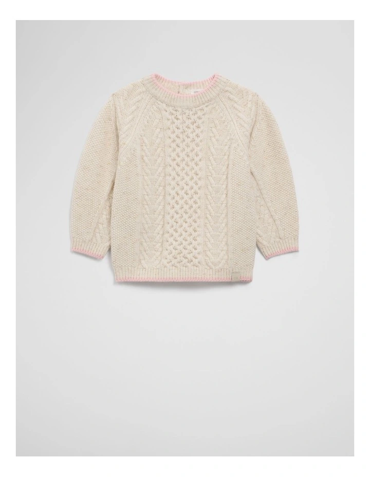 Tipped Cable Knit in Eggshell image 5