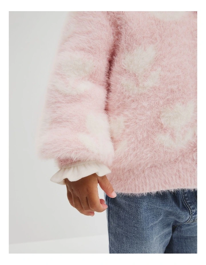 Floral Jacquard Knit in Mineral Pink image 2