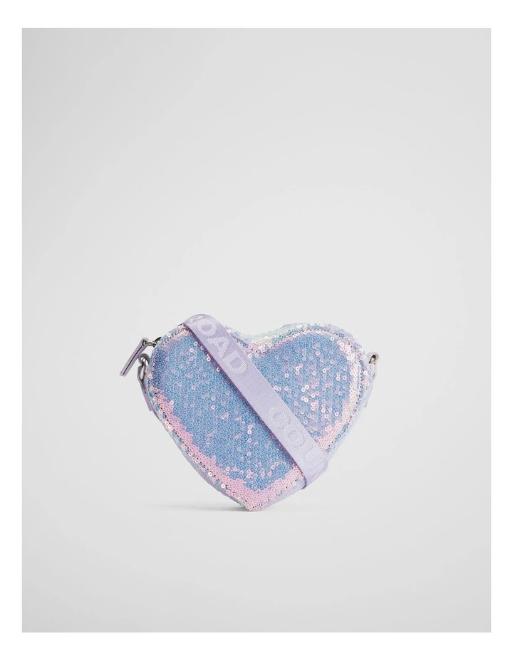 Sequin Heart Crossbody in Lilac image 1