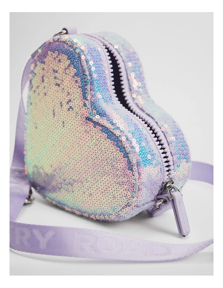 Sequin Heart Crossbody in Lilac image 2