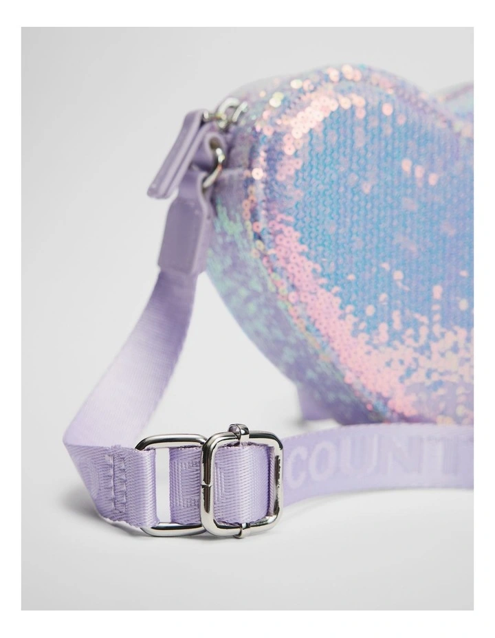Sequin Heart Crossbody in Lilac image 3