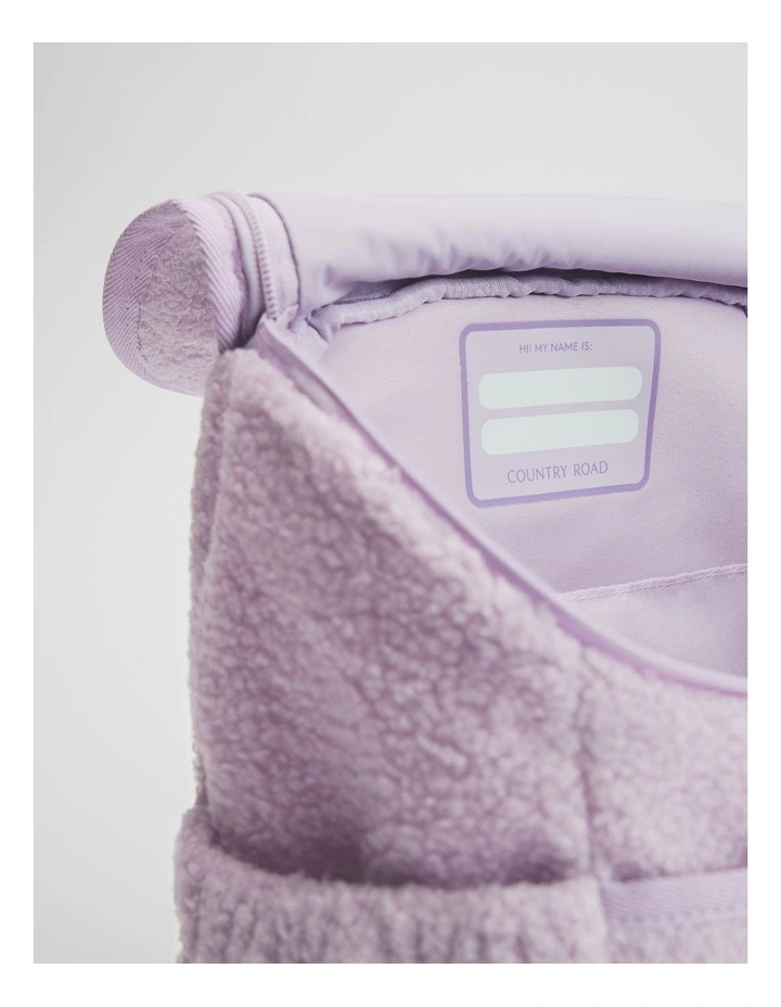 Sherpa Spliced Backpack in Soft Lilac image 3