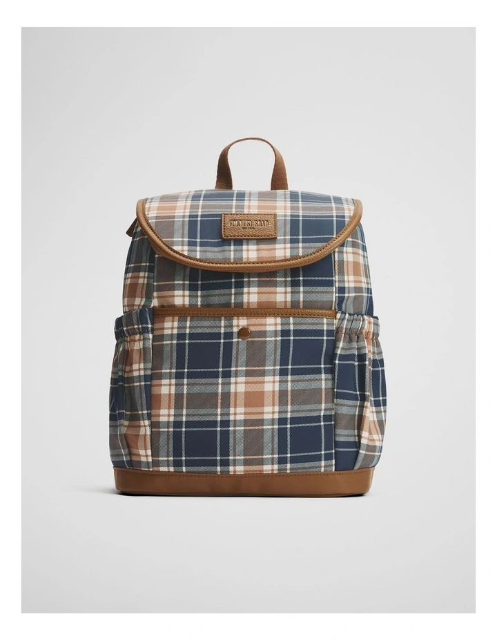 Check Spliced Backpack in Chocolate image 1