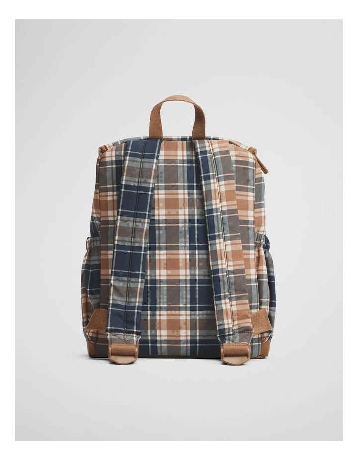 Check Spliced Backpack in Chocolate image 3