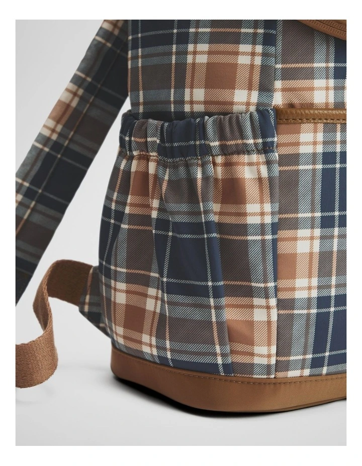 Check Spliced Backpack in Chocolate image 4