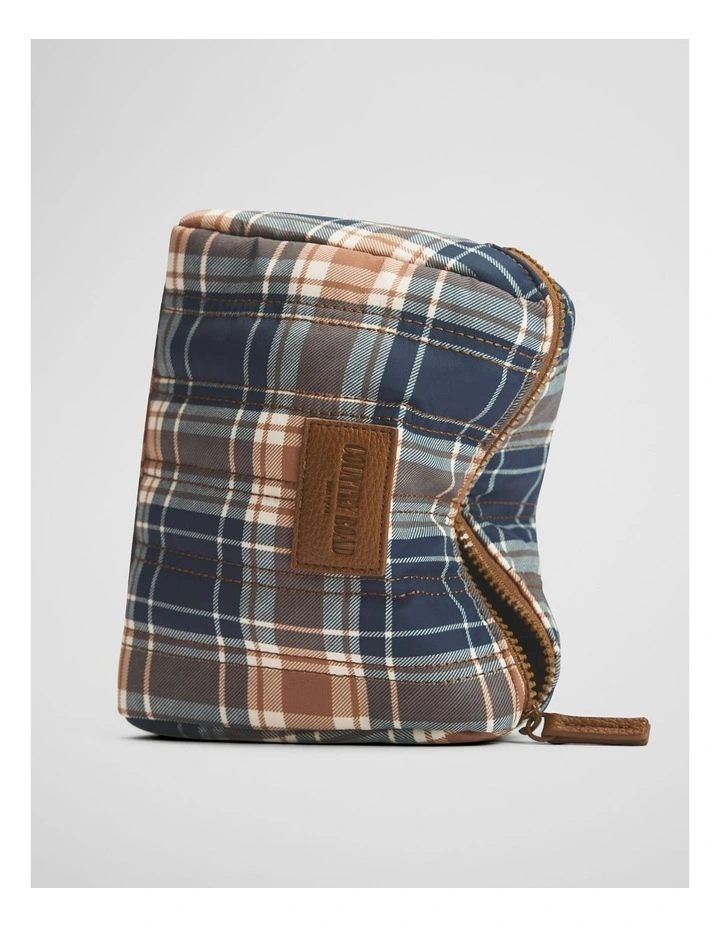 Check Cosmetic Case Bag in Chocolate image 3