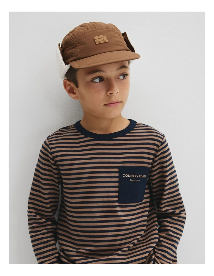 Quilted Cap in Camel image 2