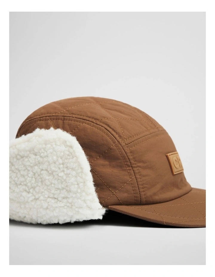 Quilted Cap in Camel image 3
