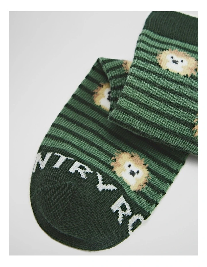 Organically Grown Cotton Blend Hedgehog Sock in Fern image 2