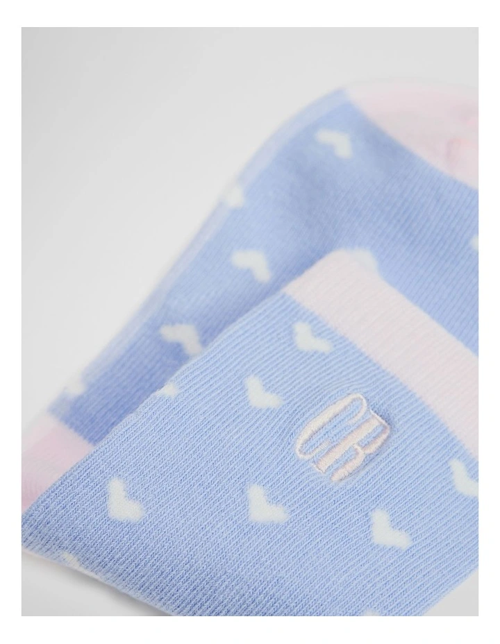 Cr Sock Pack Of 3 in Pink Multi image 2