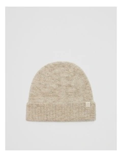 Sequin Fluffy Beanie in Oatmeal