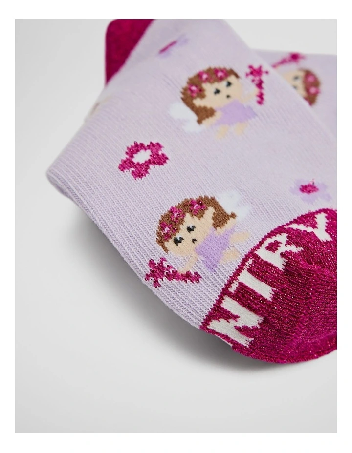 Organically Grown Cotton Blend Fairy Sock in Lavender image 2