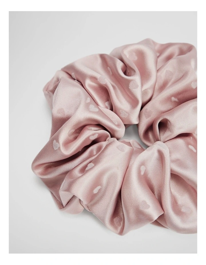 Flocked Scrunchie in Dusty Pink image 2