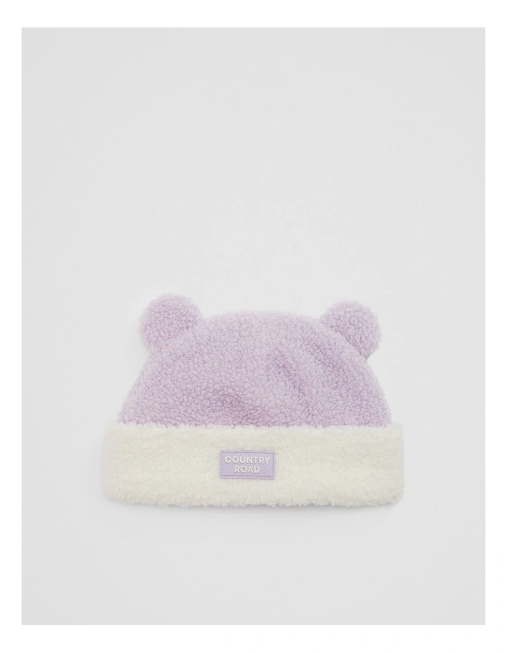 Sherpa Bear Beanie in Soft Lilac image 1