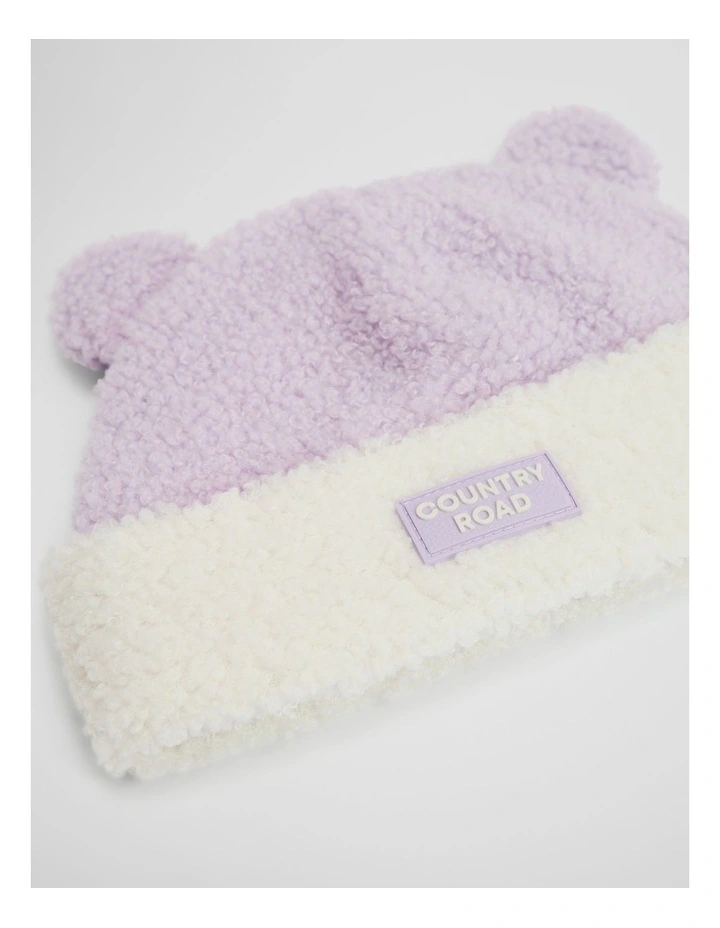 Sherpa Bear Beanie in Soft Lilac image 2