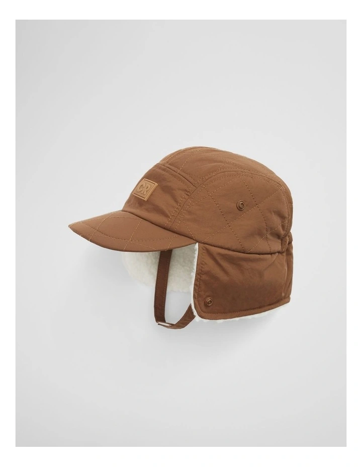 Quilted Cap in Camel image 1