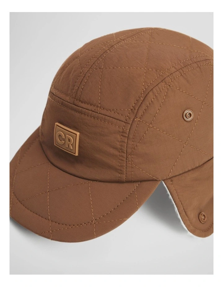 Quilted Cap in Camel image 2