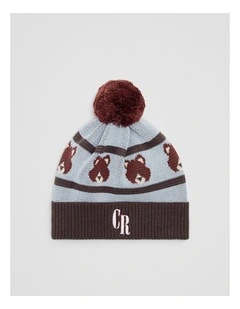 Bear Beanie in Dusty Blue
