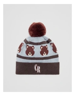 Bear Beanie in Dusty Blue
