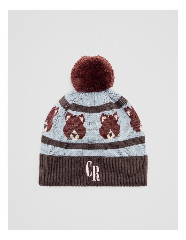 Bear Beanie in Dusty Blue image 1