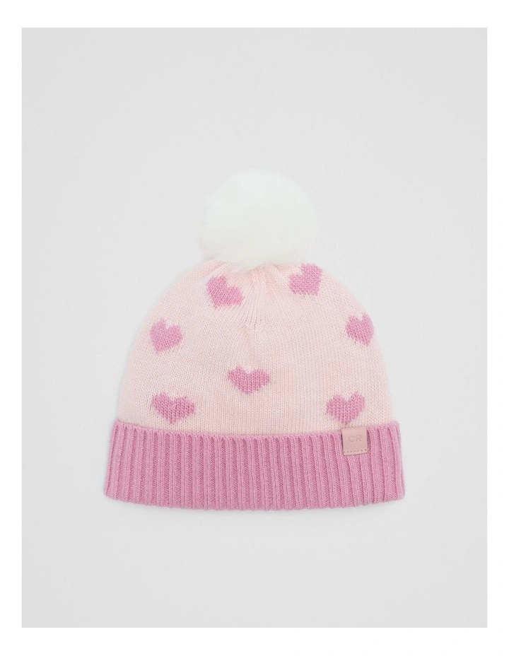Heart Beanie in Mineral Pink image 1