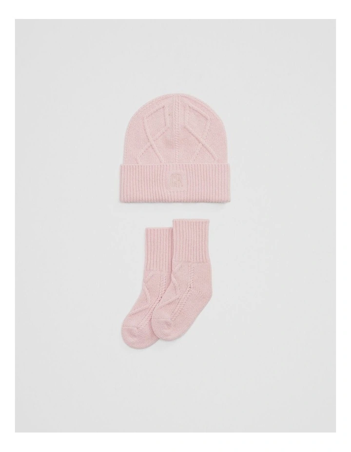 Cable Knit Gift Set in Mineral Pink image 1