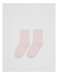 Country Road Fluffy Sock in Ice Pink