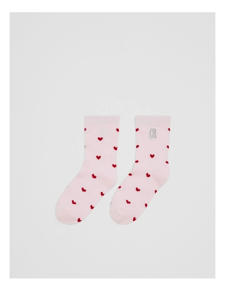 Country Road Heart Sock in Ruby Red image 1