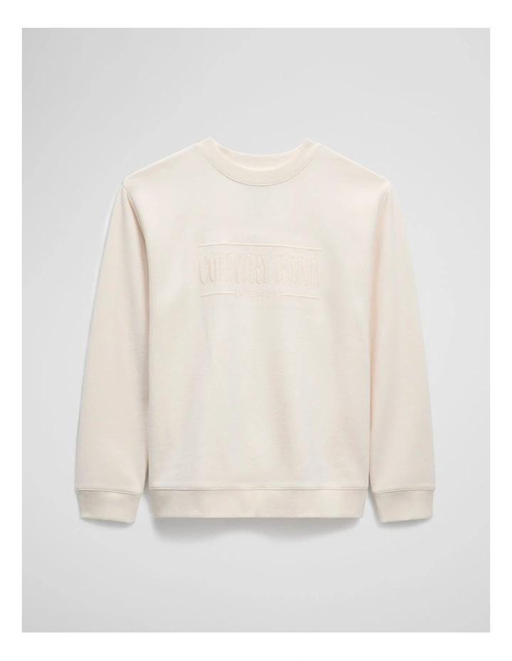 Teen Australian Cotton Relaxed Heritage Sweat in Oyster image 2