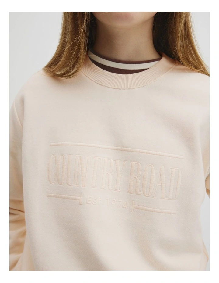 Teen Australian Cotton Relaxed Heritage Sweat in Oyster image 3