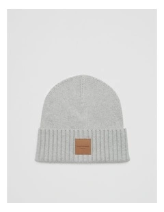 Patch Logo Beanie in Grey Marle