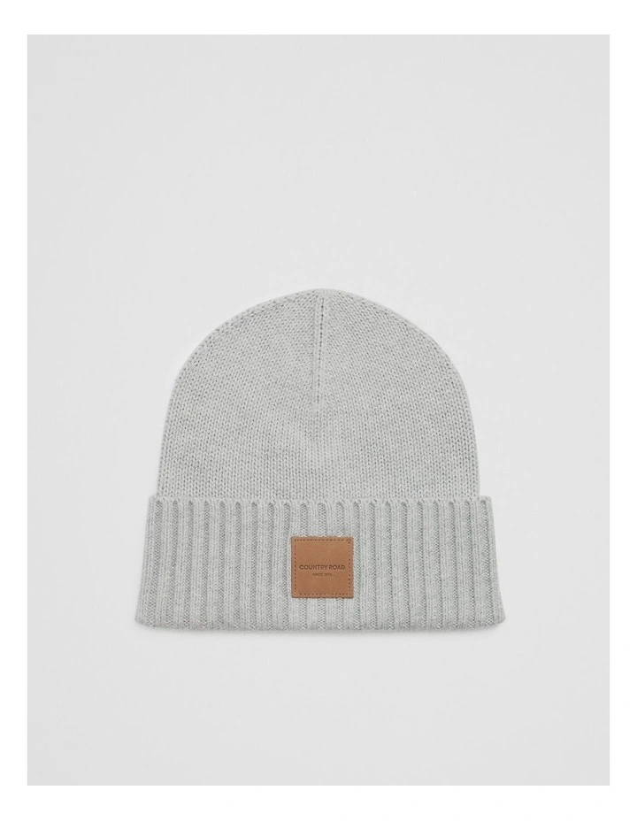 Patch Logo Beanie in Grey Marle image 1