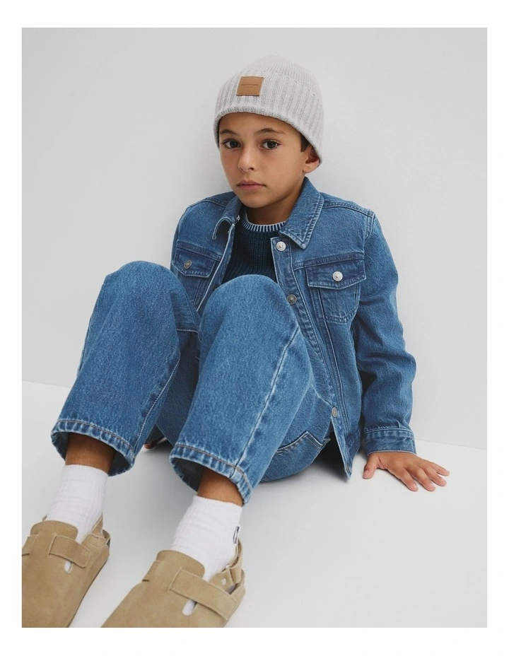 Patch Logo Beanie in Grey Marle image 2