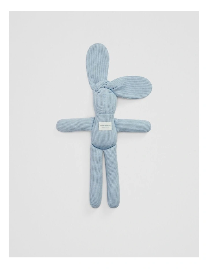 Organically Grown Cotton Waffle Bunny in Dusty Blue image 1