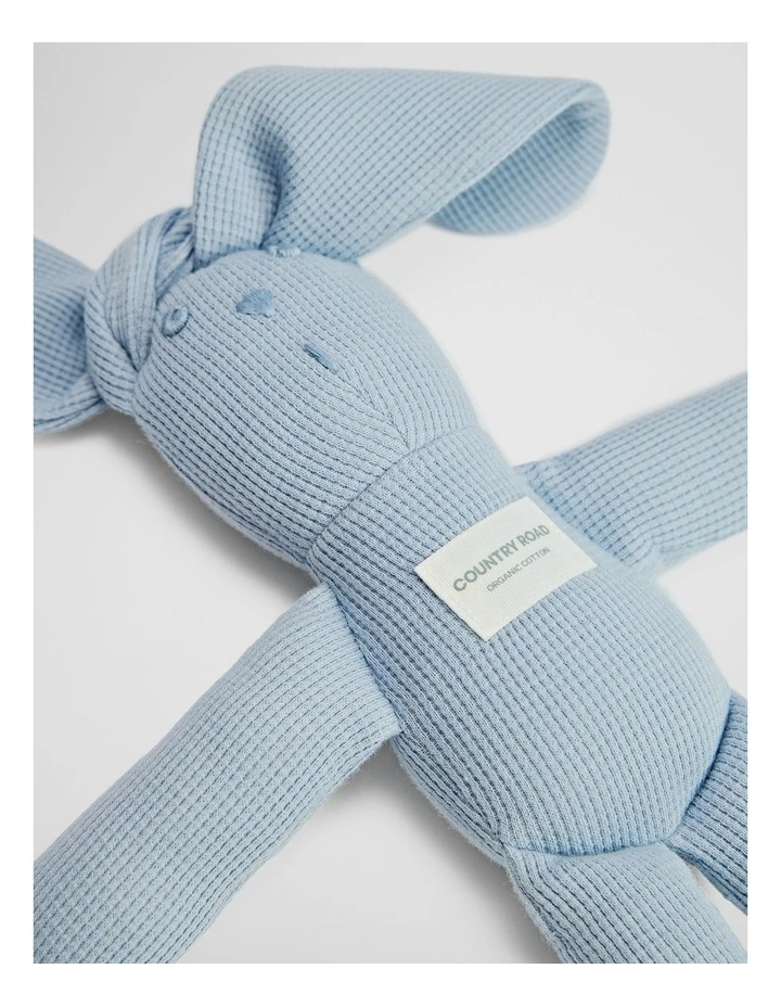 Organically Grown Cotton Waffle Bunny in Dusty Blue image 2