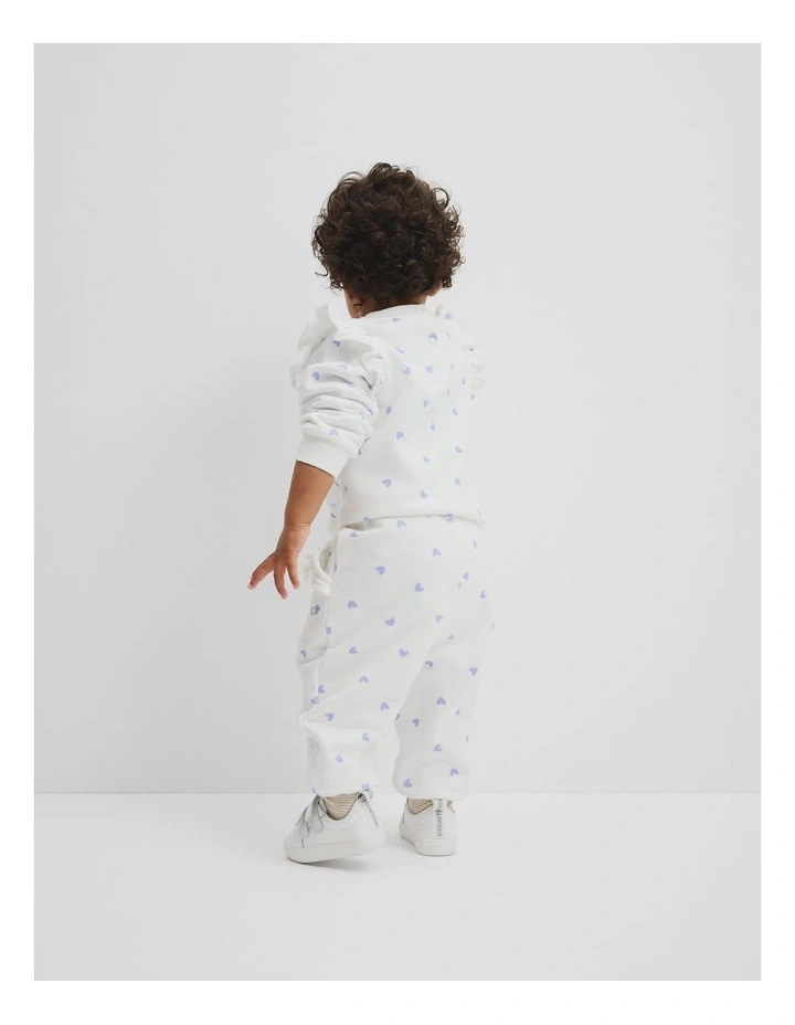Frill Sweat Pant in Eggshell Heart image 3