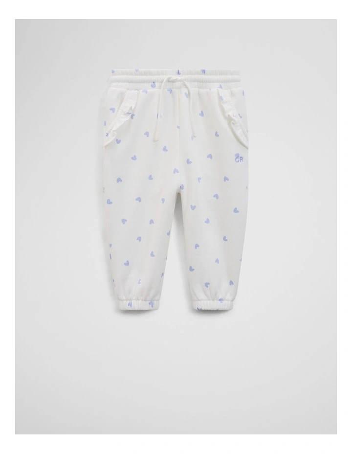 Frill Sweat Pant in Eggshell Heart image 4