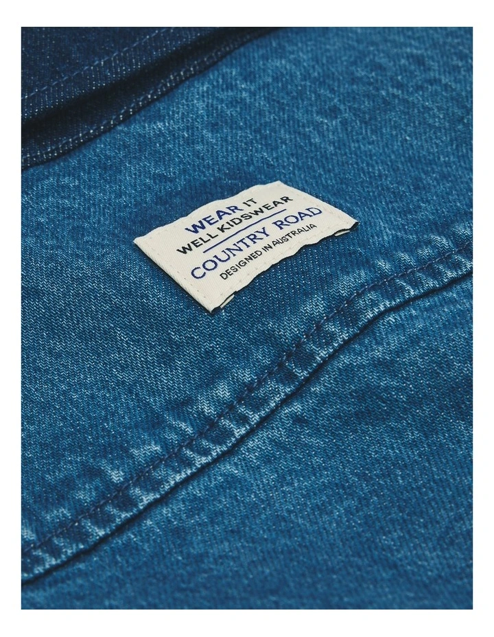 Patch Detail Denim Jacket in Light Indigo image 5