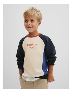 Spliced Logo Oversize Sweat in Navy