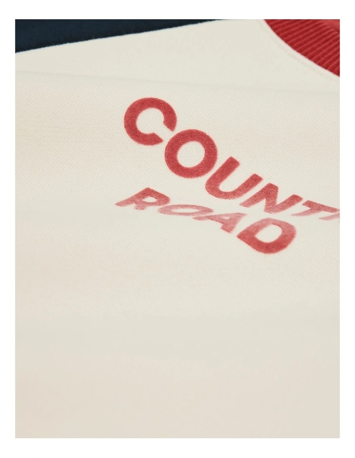 Spliced Logo Oversize Sweat in Navy image 5