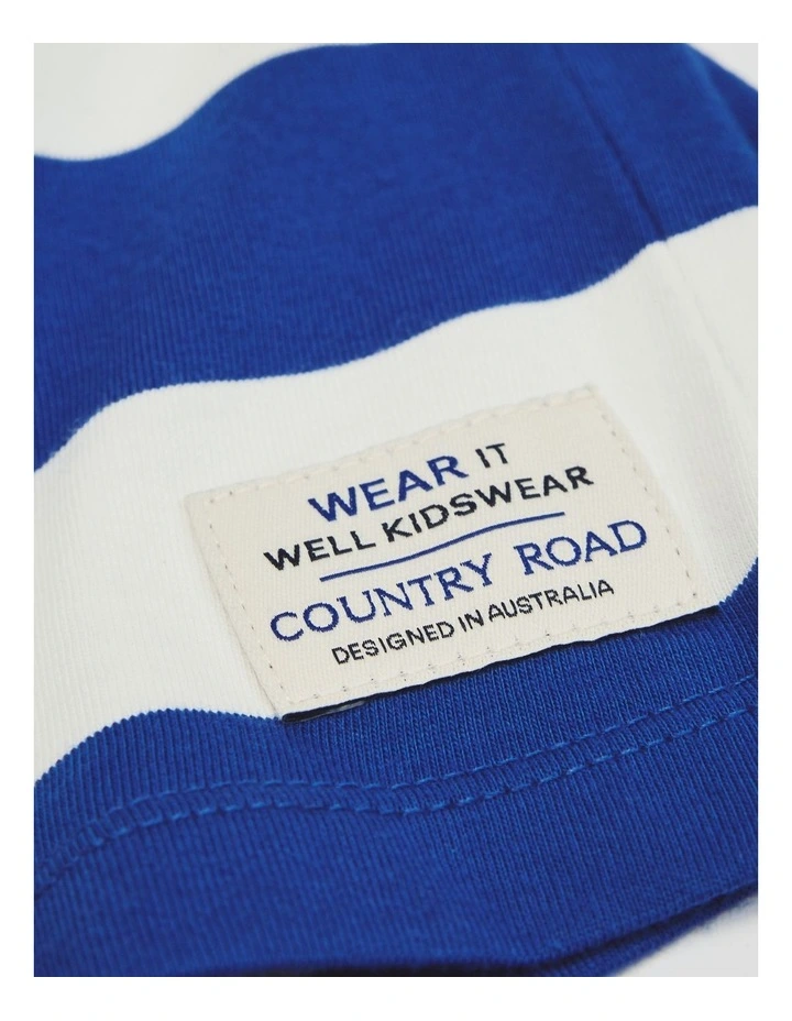 Oversized Stripe Short Sleeve T-shirt in Cobalt Stripe image 5