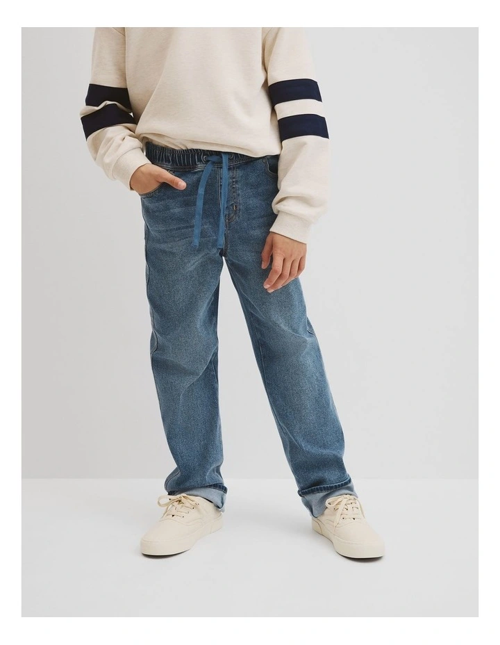 Teen Denim Jogger in Indigo image 2