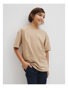 Relaxed Short Sleeve T-shirt in Latte