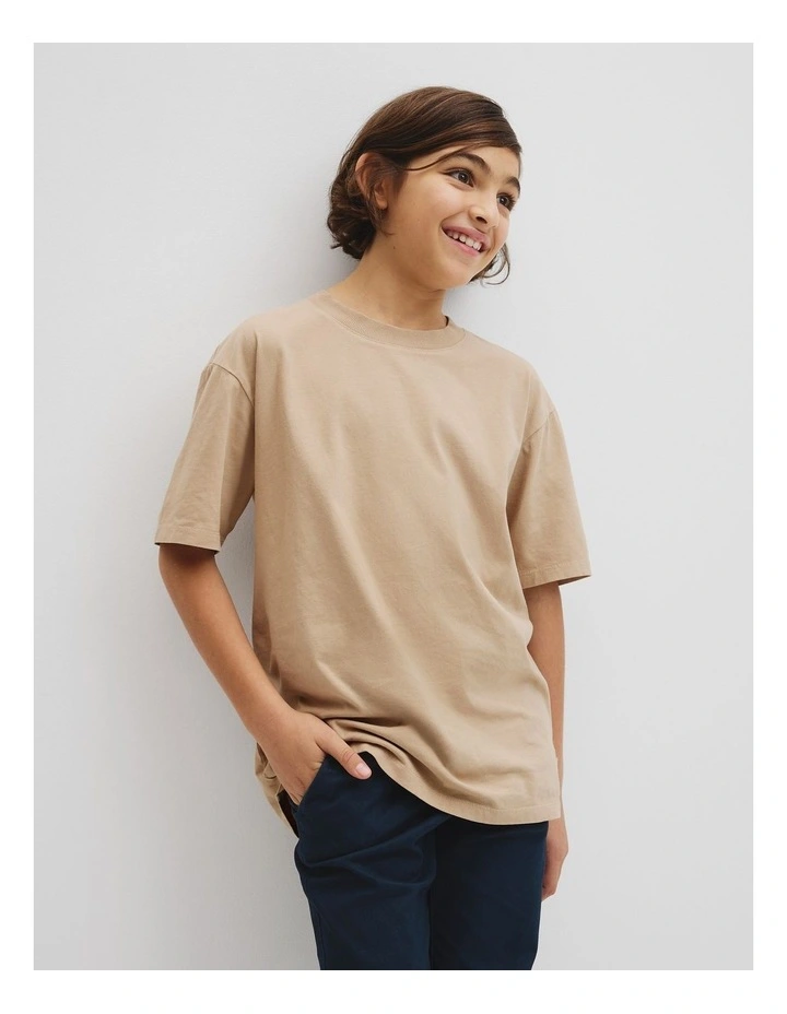 Relaxed Short Sleeve T-shirt in Latte image 1