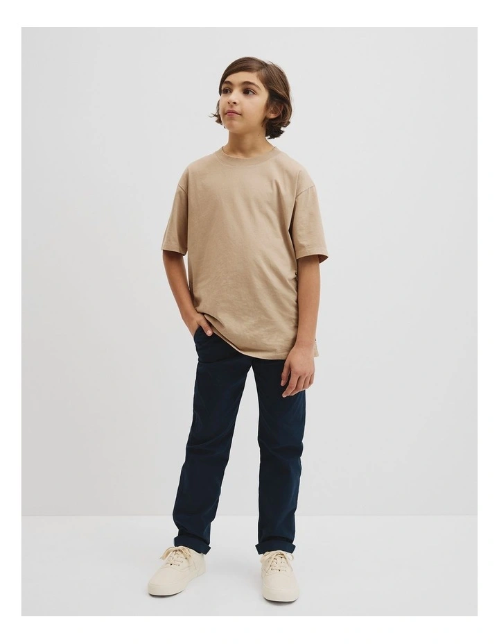 Relaxed Short Sleeve T-shirt in Latte image 2